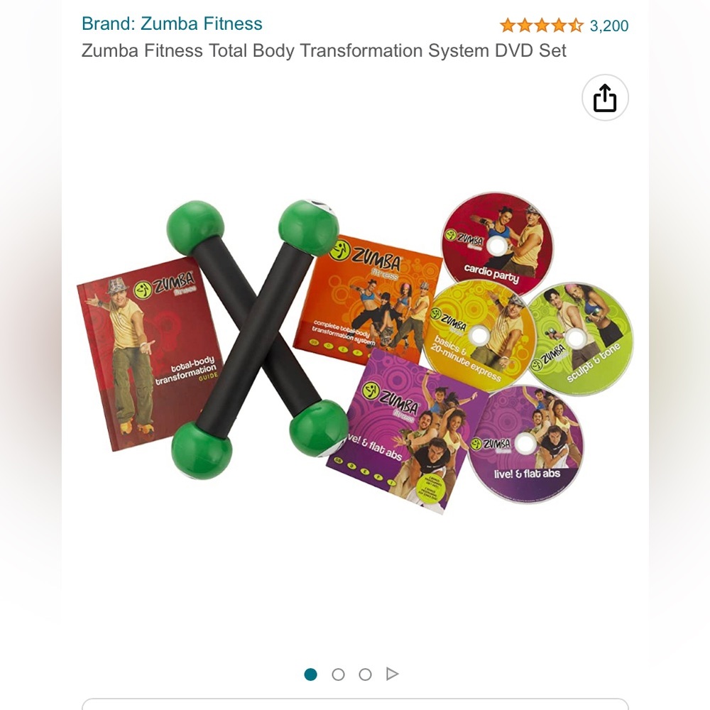 Zumba Total Body Transformation System DVDs and Toning Sticks